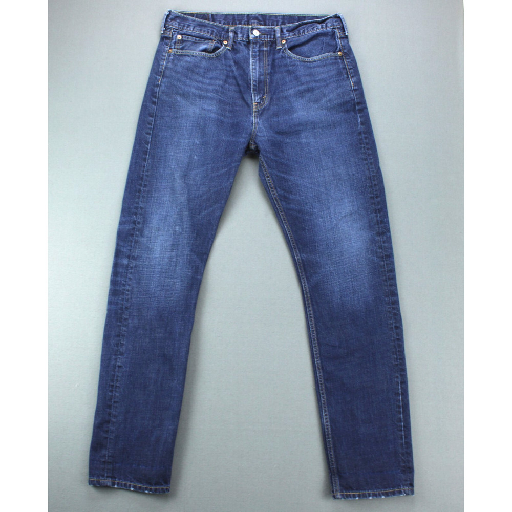 Levis 522 Jeans Mens W34 L34 Blue Denim Slim Tapered Fit
